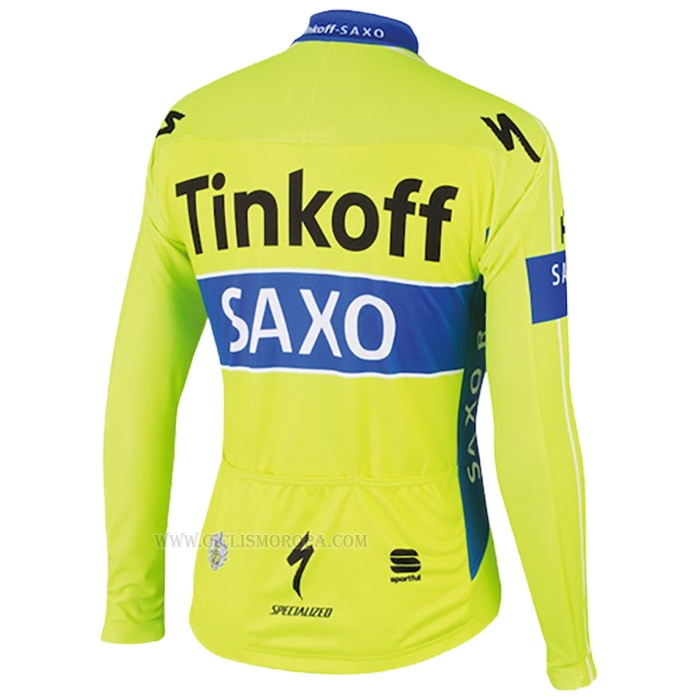 2016 Ropa Ciclismo Tinkoff Saxo Bank Amarillo Azul Mangas Largas y Culotte Lunga